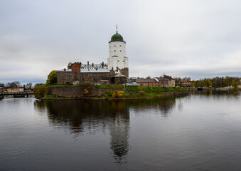 Obraz premium Vyborg Castle. Sightseeing of Russia. Vyborg castle - medieval castle in Vyborg town