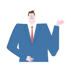 Vector illustration of a man guiding.