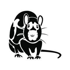 Rat or mouse vector icon on white background