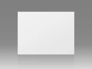 Fototapete Rund Grau Vector realistic standing 3d magazine mockup with white blank cover isolated.  © kvector