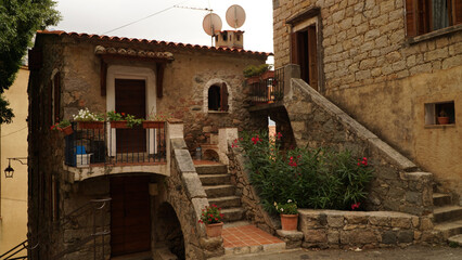 Fototapeta na wymiar Rural country villages on Corsica Island in France.