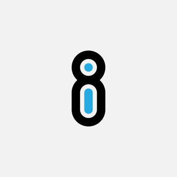 8I or I8 - logotype. Vector Design element or icon. Letter I and number eight - logo.