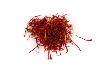 Naklejka premium Dried saffron spice isolated