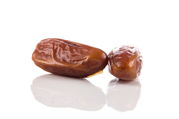 Date fruit close up isolated on white background