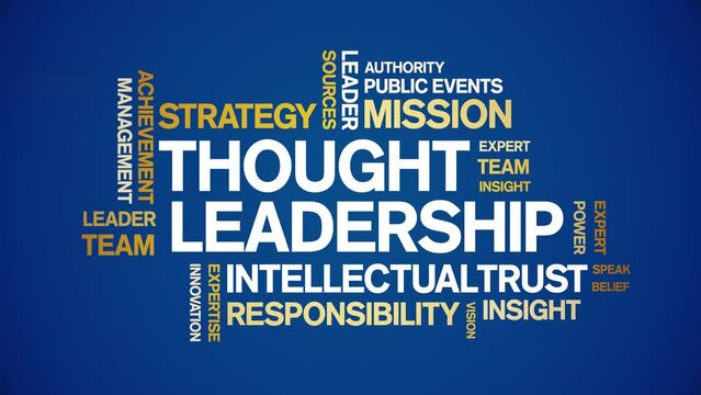 Thought Leadership animated tag word cloud;text design animation kinetic typography seamless loop.