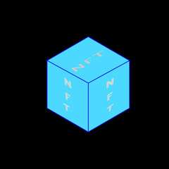 An NFT token that is not interchangeable, isolated on a black background.