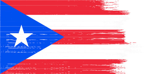 Puerto Rico flag with brush paint textured isolated  on png or transparent background,Symbol of Puerto Rico,template for banner,promote, design, and business matching country poster, vector
