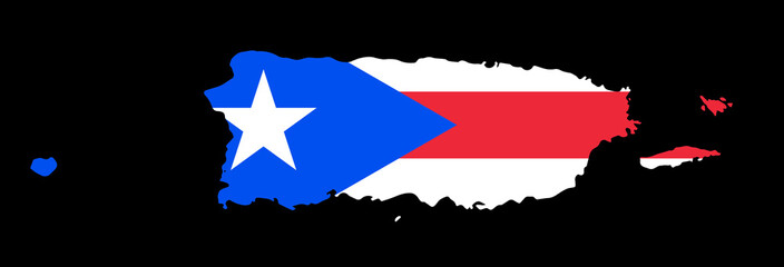 Puerto Rico  flag on map isolated  on png or transparent  background,Symbol of  Puerto Rico ,template for banner,advertising, commercial, and business matching country,vector illustration