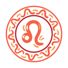 Vector illustration of Leo zodiac sign