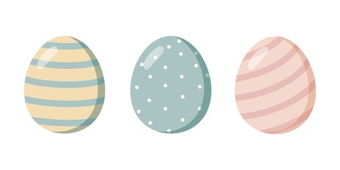 Easter eggs. Easter eggs with beautiful drawings. Happy Easter.Hand-drawn. Vector illustration.