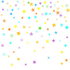 Rainbow Festive Confetti. Carnival Star Falling.