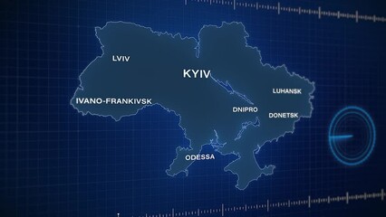 Video - animated map of Russian attacks on Ukraine - seamless loop