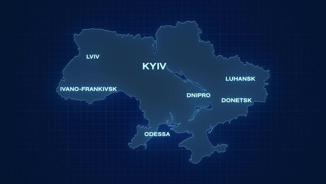 Video - animated map of Russian attacks on Ukraine - seamless loop