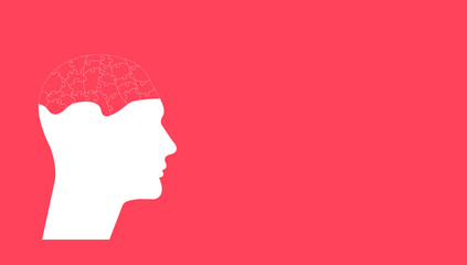 Human silhouette puzzle. alzheimer,memory loss,diseases concept.Brain and mental health.