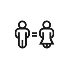 Gender equality icon isolated on white background