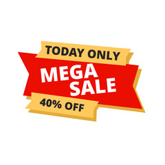 today only mega sale red flat label