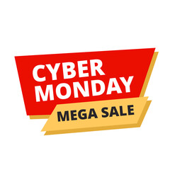 cyber monday mega sale red flat label