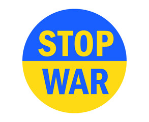 Stop War In Ukraine Flag Emblem Abstract Symbol Vector Illustration
