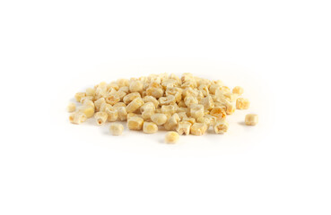Freeze Dried Corn Kernels in Heap Isolated on White