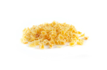 Dried Potato Pieces in Heap or Pile Isolated on White