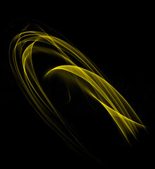 Abstract glowing yellow element. Neon lines. Overlay of a design element.