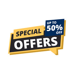 special offers up to 50% off flat design