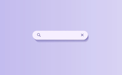 Search bar template for website. Navigation search for browser. Realistic minimalist 3d icon. Vector illustration