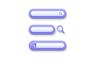 Search bar box on website interface background. Vector illustration for 3d Icon.