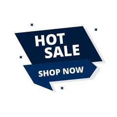 hote sale shop now dark blue flat label
