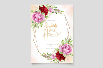 watercolor floral card with elegant flowers