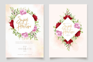 watercolor floral card with elegant flowers