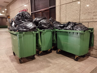 large rubbish container to transfer from household to big garbage truck, Hong Kong