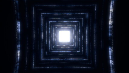 Hypnotic Square Endless Tunnel vj edm music audiovisual club event animation dance energy party video dj loop footage 3d render 4k.