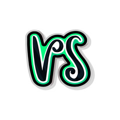 versus battle balck white green flat design