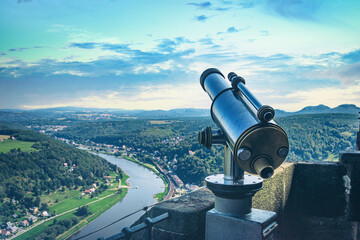 Wunderschöne Panorama Landschaften in Bad Schandau, dem Kurort in der Sächsischen Schweiz....
