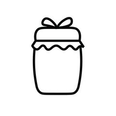 Jam jar line icon Strawberry jar vector Glass jar jam outline vector icon Symbol logo illustration Contour isolated vector image on white background