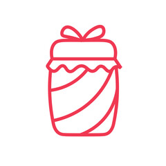 Jam jar line icon Strawberry jar vector Glass jar jam outline vector icon Symbol logo illustration Contour isolated vector image on white background