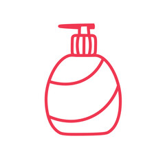 Antiseptic sanitizer logo Washing hands icon sanitizer liquid soap logo shower gel Outline isolated vector image on white background