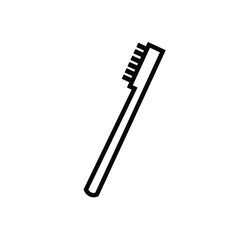 Toothbrush vector icon Toothbrush logo Fresh breath sign Oral care mouth hygiene symbol Contour isolated image on white background