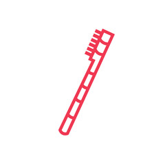 Toothbrush vector icon Toothbrush logo Fresh breath sign Oral care mouth hygiene symbol Contour isolated image on white background