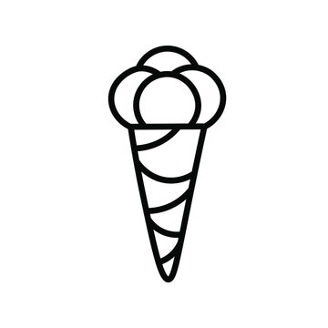 Ice cream cone icon ice cream in cups logo Outline isolated image on white background