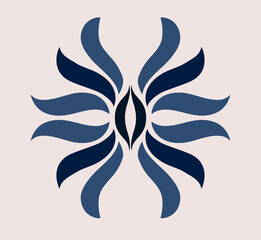 Lotus and zen meditation. Logo design element. Asian decorative pattern