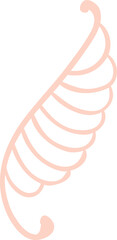 Decorative wing pink element for wedding design