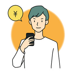 スマホをチェックする男性