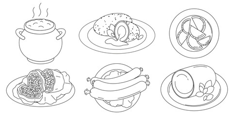 Ukrainian food vector icons