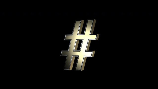 Gitter Doppelkreuz in gold als 3D-Animation. 4K transparente Videoanimation Logo mit Alpha-Kanal.