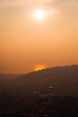 sunset over the river