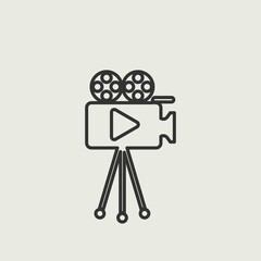video camera vector icon illustration sign 