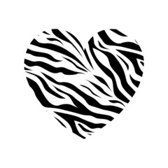 Heart shaped tiger print. Vector illustration. Greeting card