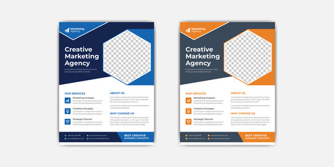 Corporate business flyer and brochure cover page template minimal design advertising multipurpose trendy geometric shape flyer template A4 size